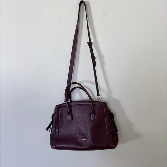 Kate Spade New York medium knott pebbled leather satchel flawed - Picture 3 of 9